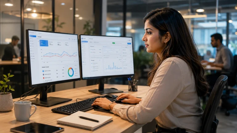 PPC specialist reviewing Google Ads and Meta Ads campaign performance