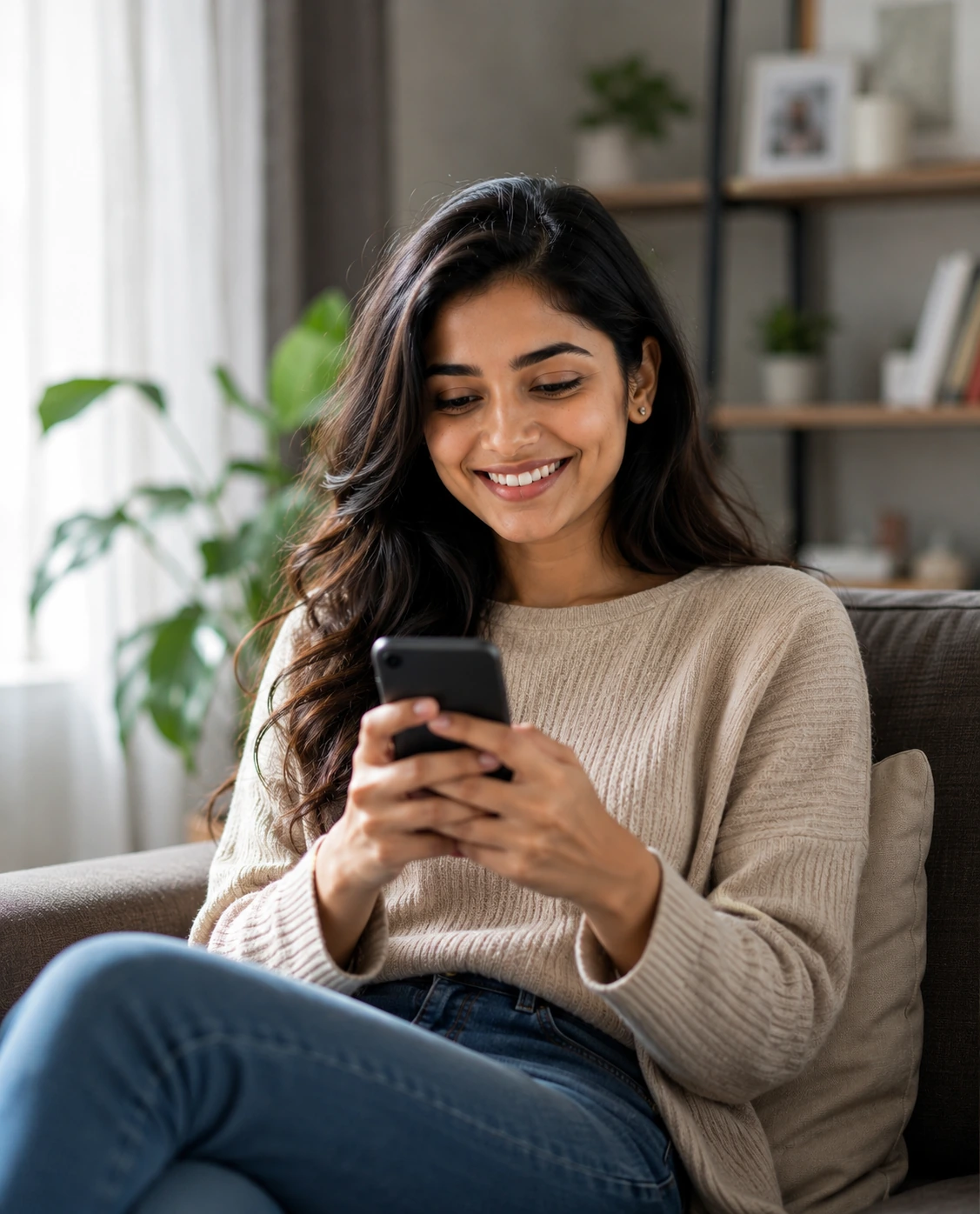 Social media professional checking engagement on smartphone