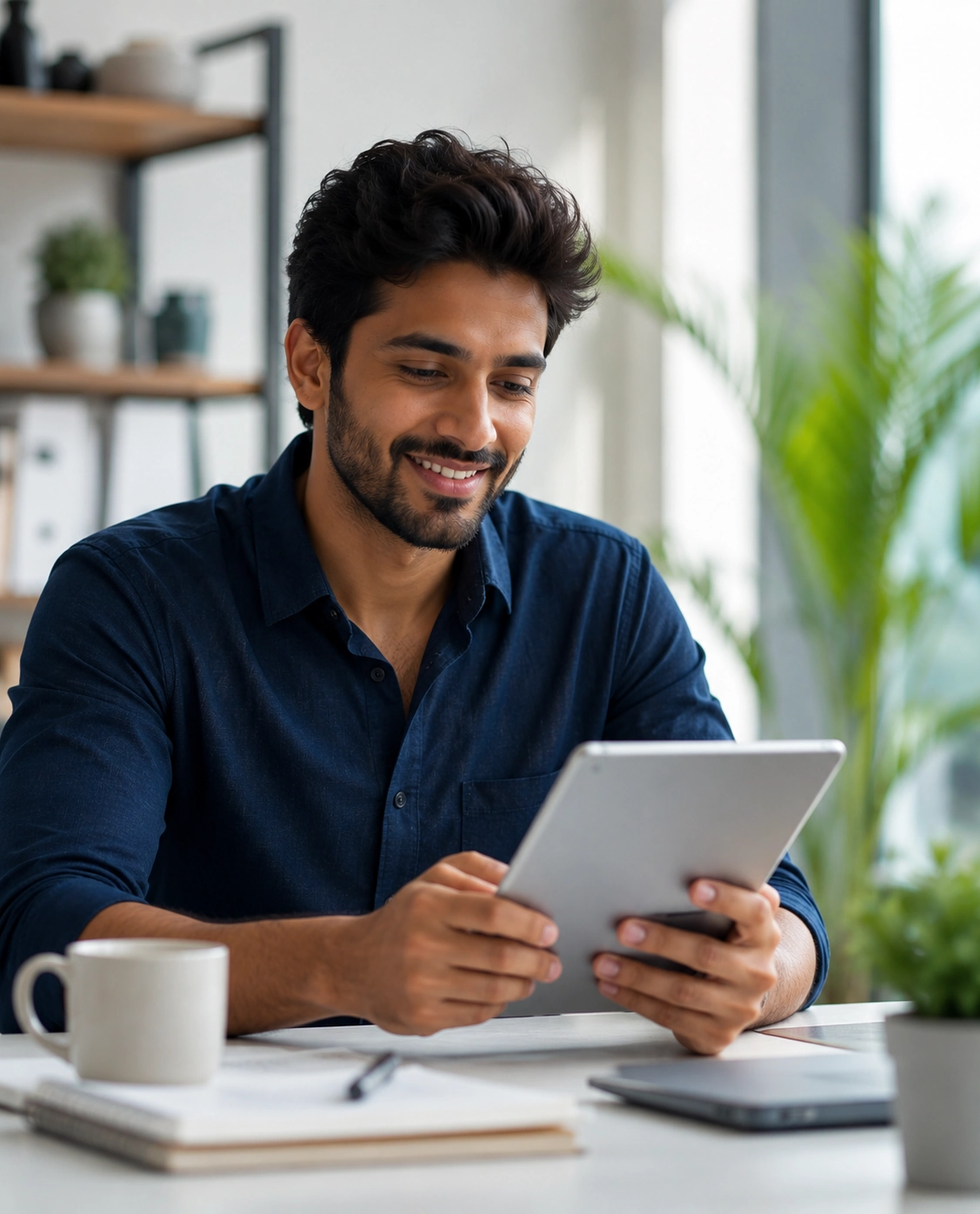 Marketing professional reviewing content performance