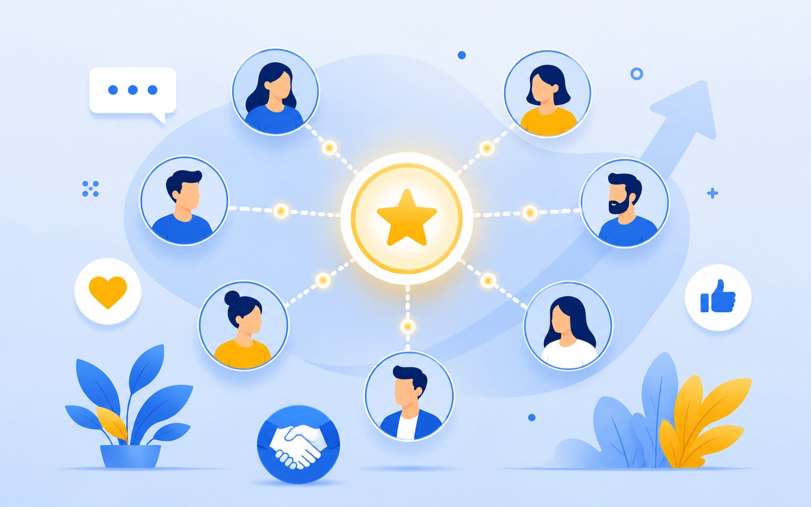 Brand awareness and customer trust illustration