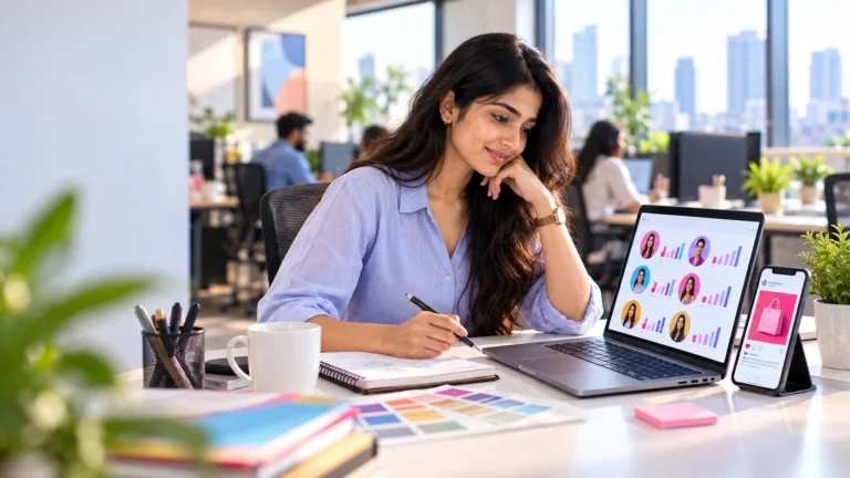 Marketing professional reviewing creator partnerships and social commerce