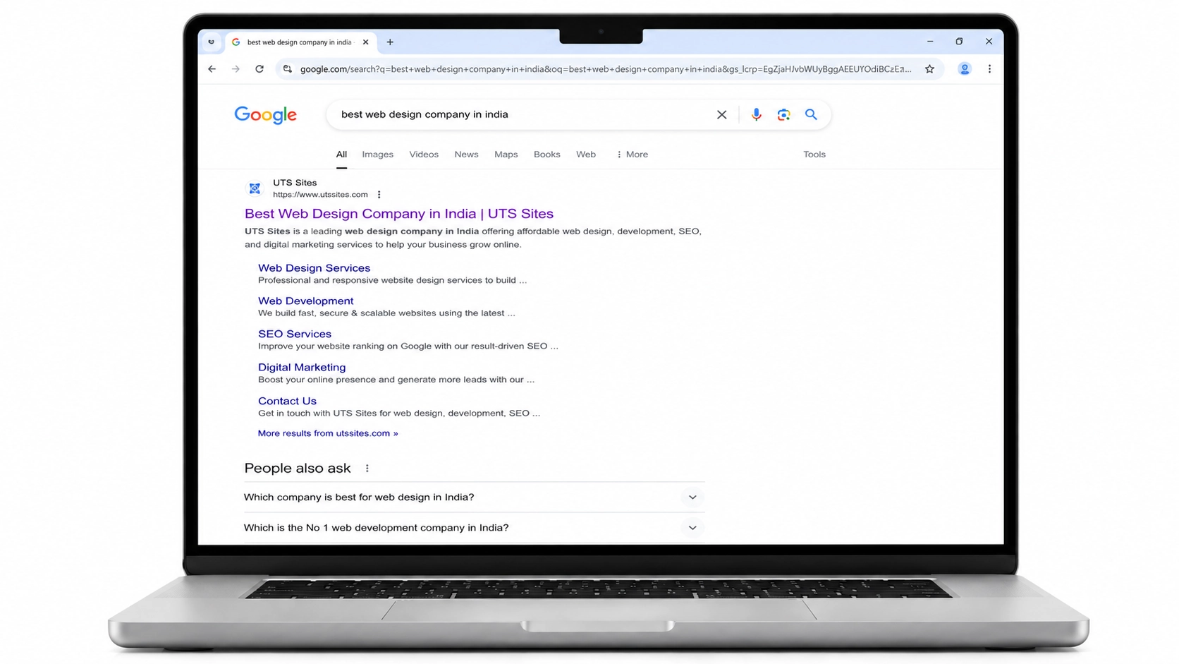 website ranking higher on Google search results