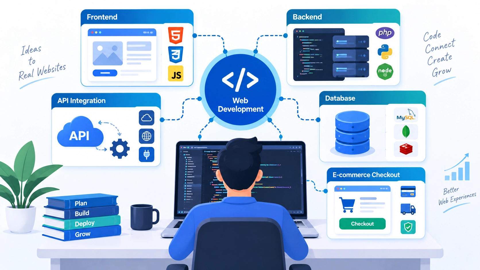 web development frontend backend API e-commerce integration