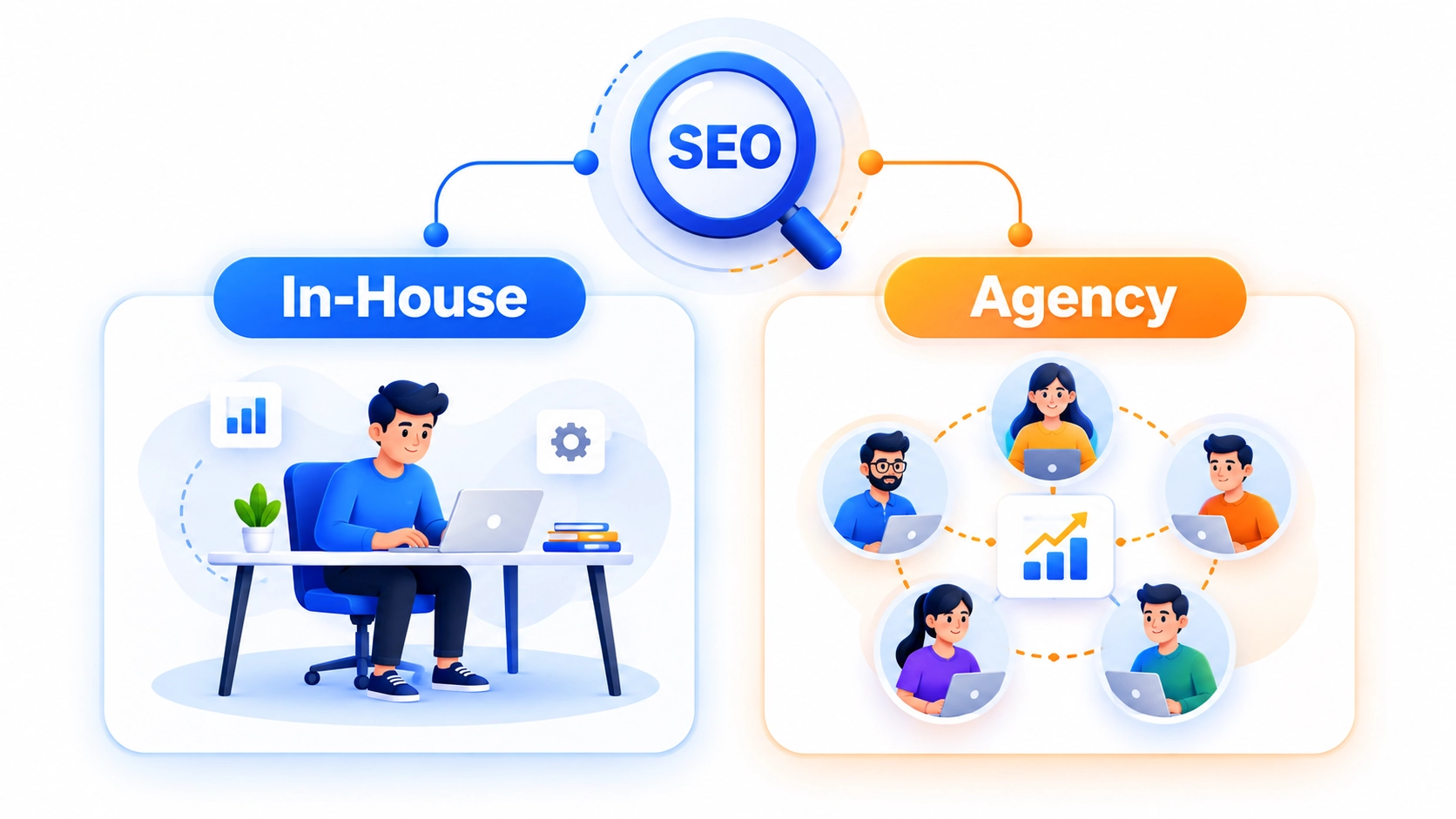 in-house SEO vs agency comparison Delhi