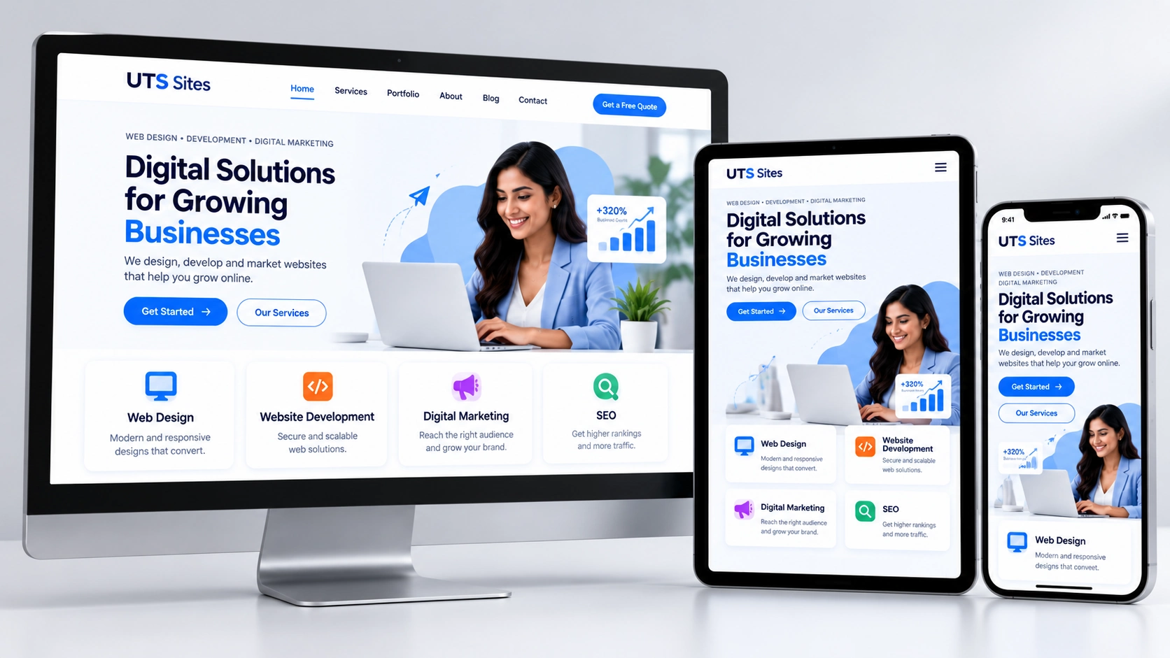 responsive website design desktop tablet mobile