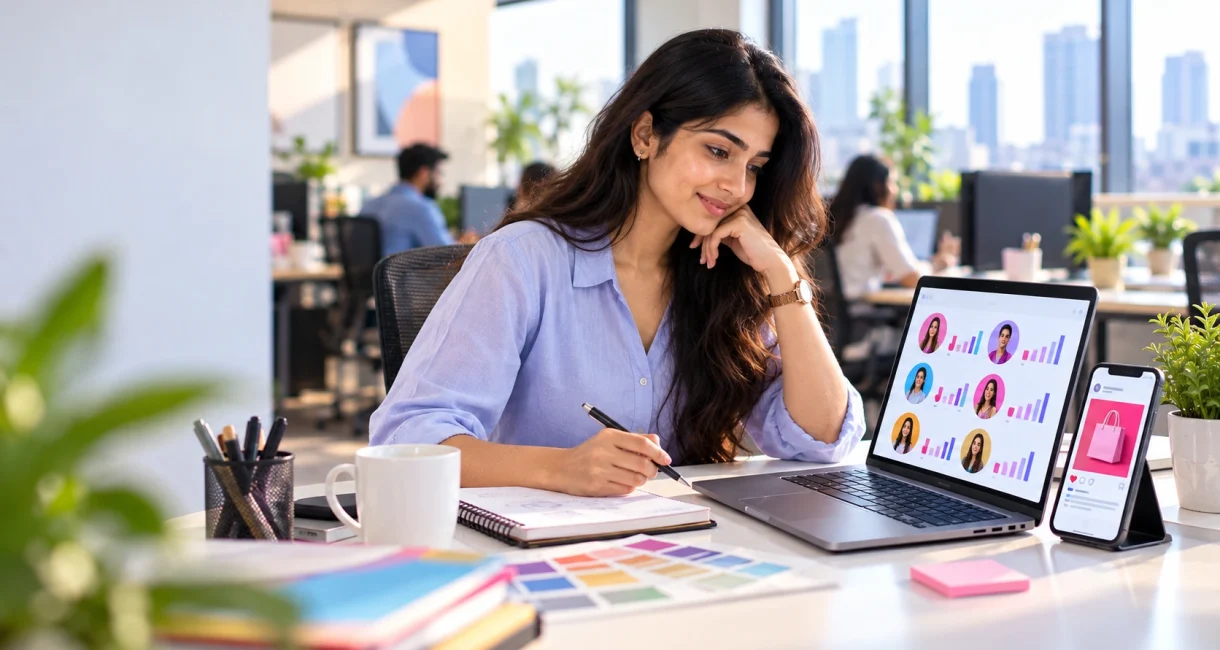 Marketing professional reviewing creator partnerships and social commerce